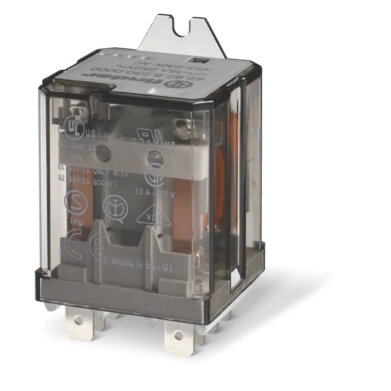 Finder - Relais de puissance 2NO 16A 230V AC, interval contact ? 3mm, Faston 250, AgSnO2