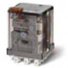 Finder - Relais de puissance 2RT 16A 12V DC, bt test + Led + diode + indic méca AgSnO2