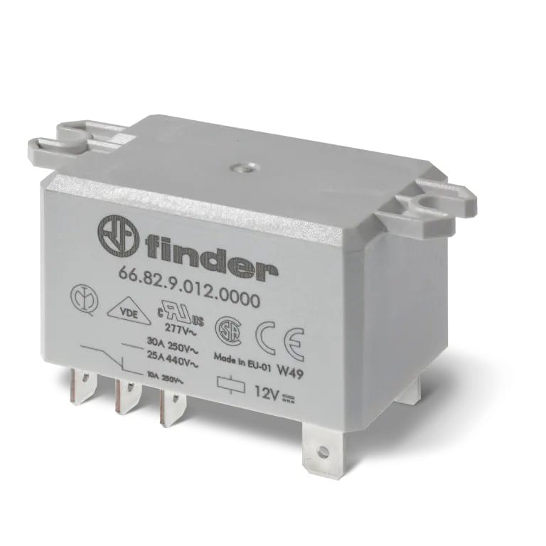 Finder - Relais de puissance 2NO 30A 230VAC, patte de fixation, Faston 250, AgSnO2, ATEX