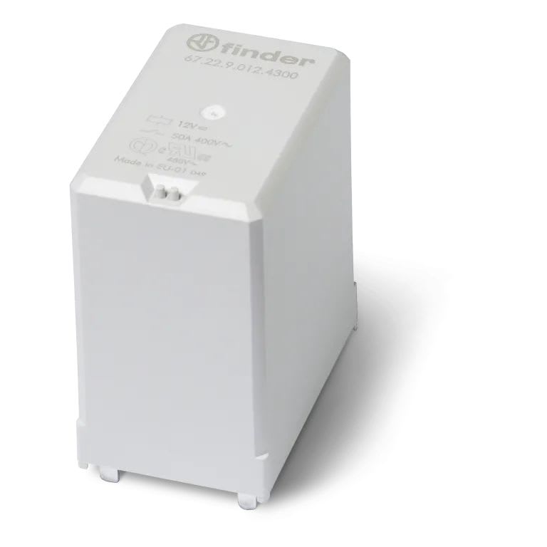 Finder - Relais de puissance 2NO 50A 24V DC montage CI, intervalle des contacts ? 5,2mm