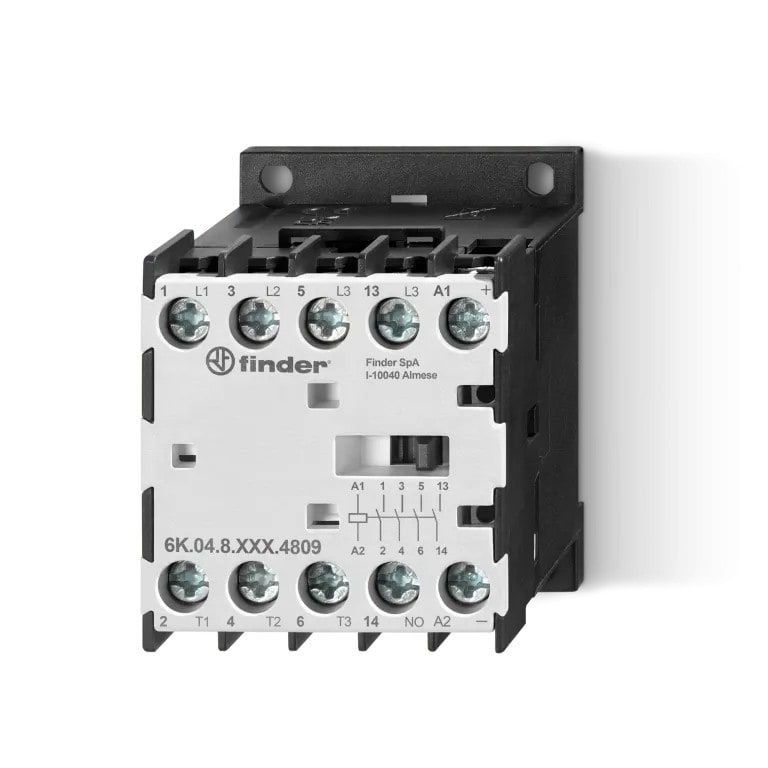 Finder - Mini contacteur 110V DC 3NO 12A 400V AC3 - 5,5kW AC3 + 1NO 2A 400V AC15
