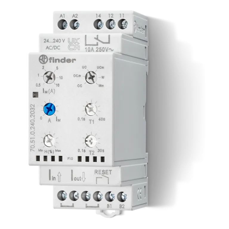 Finder - Relais contrôle de courant universel, 1RT 10A 24?240V AC/DC, multifonction