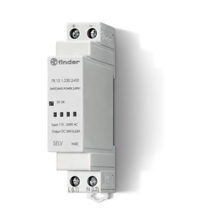 Finder - Alimentation Opta (Serie 8A), 0,63A IN : 110 a 240V AC, OUT : 24V DC 12W, TBTS