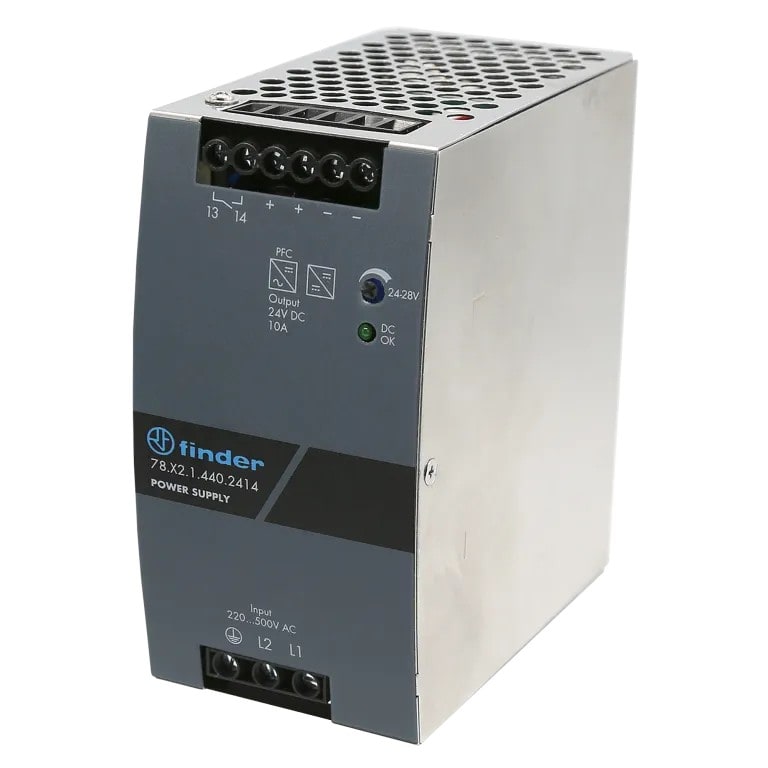 Finder - Alimentation biphasée Premium  10A 240W, entrée 220?500V AC, sortie 24V DC