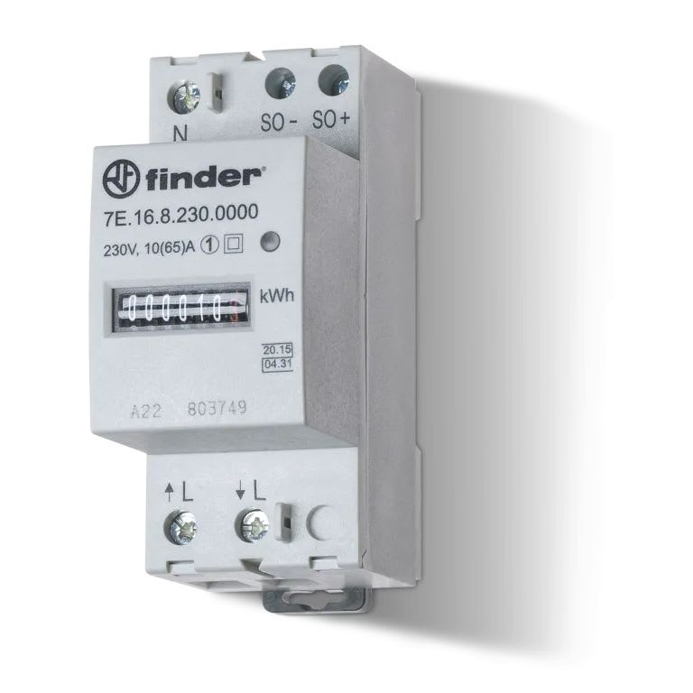 Finder - Compteur d'énergie monophasé 10 à 65A 230V AC, MID