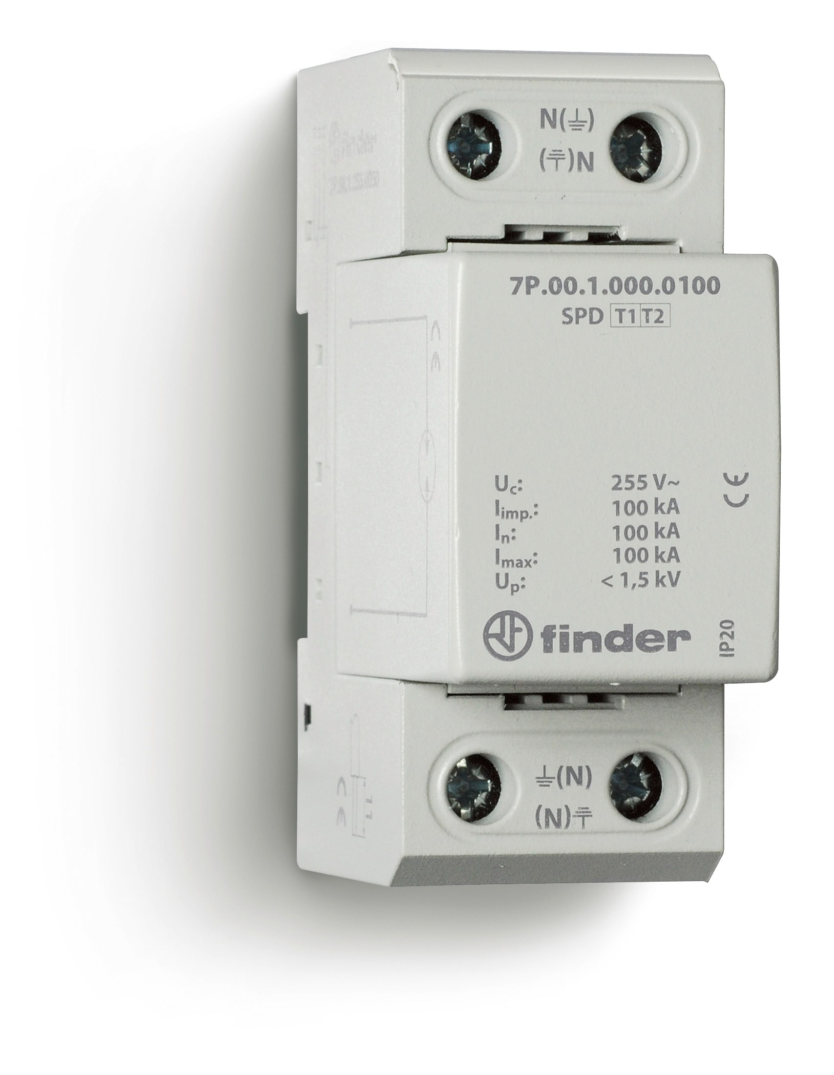 Finder - Paraf T1 N-PE 255V Iimp 100KA 1,5KV éclat