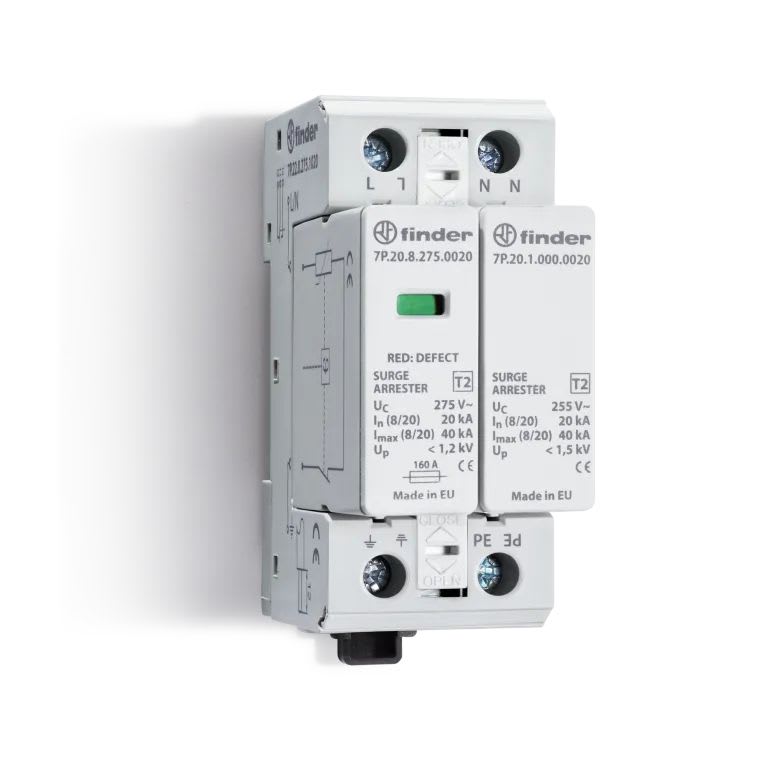 Finder - Paraf T2 varist + éclat 230V 20kA 1,2kV avec Telesignalisation