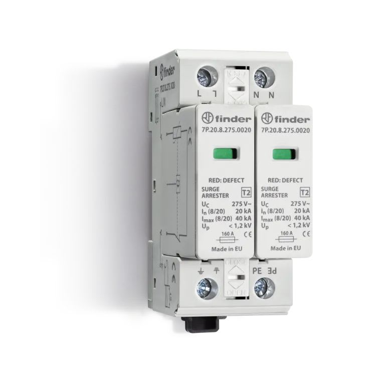 Finder - Paraf T2 2 varist 230V 20kA 1,2kV sans Telesignalisation