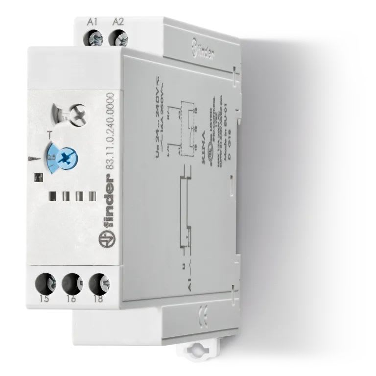 Finder - Tempo fonction AI multitension 1RT 16A 24-240VAC/DC, de 0,05s à 10jrs