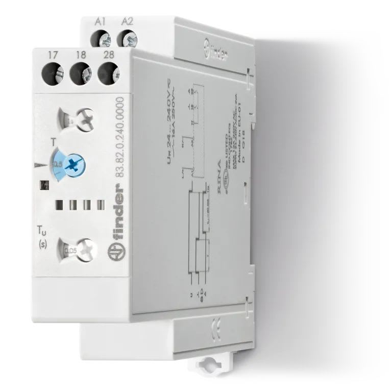 Finder - Tempo fonction SD multitension 2NO 16A 24-240V AC/DC, de 0,05s à 10jrs