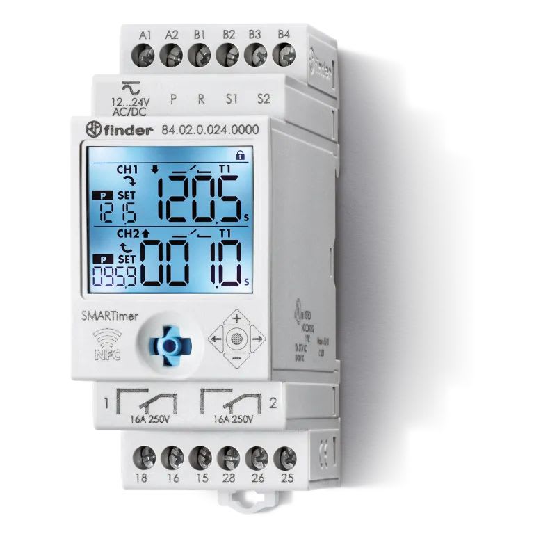 Finder - Tempo 25 Fonctions 2 sorties indépendantes 16A 110-240VAC/DC
