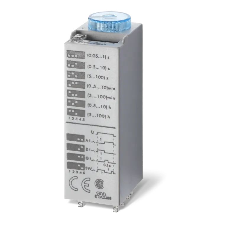 Finder - Tempo embrochable 4 fonctions 2RT 10A 230-240V AC/DC, de 0,05s à 100h