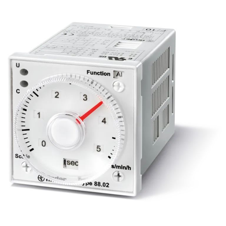 Finder - Tempo 48x48, 7 fonctions multitension 2RT 8A 24-230V AC/DC, Undécal