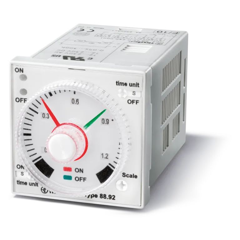 Finder - Tempo asymérique 48x48 , fonction LI multitension 2RT 8A 12-240V AC/DC, Octal