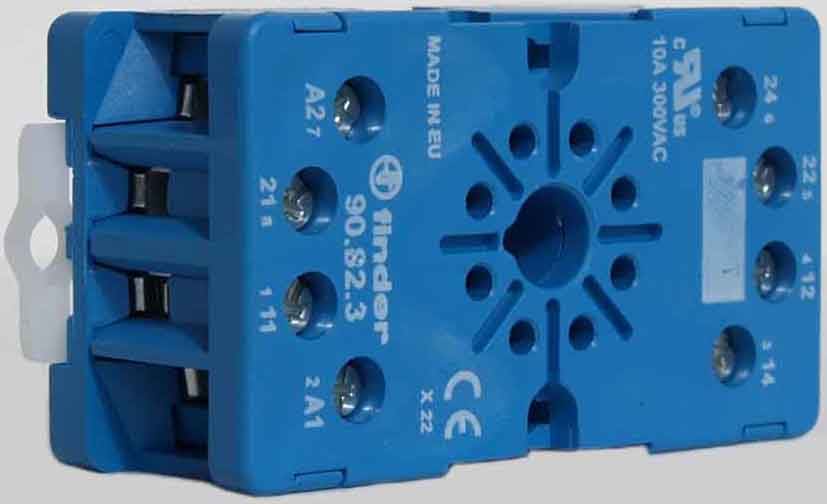 Finder - Support 10A 250V pour series 6012, bleu, etrier metal, a cage