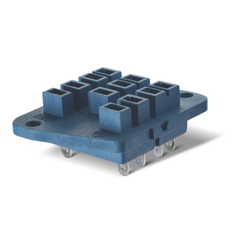 Finder - Support 10A 250V pour série 6231, 6232, 6233, bleu, à souder