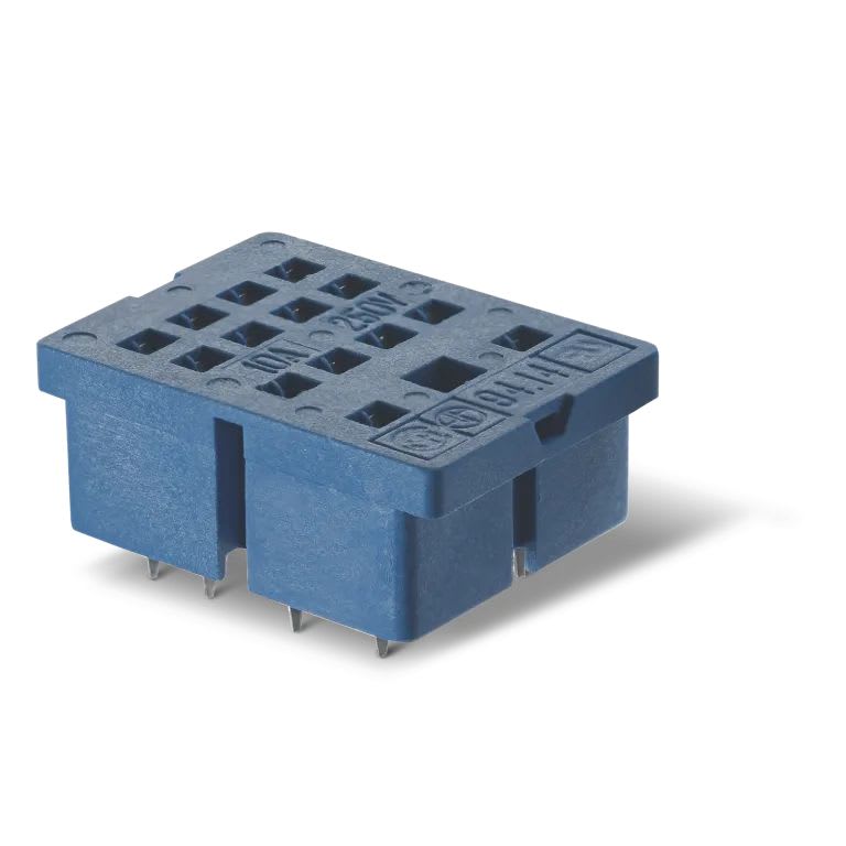 Finder - Support CI 10A 250V pour série 5534, bleu, étrier métallique