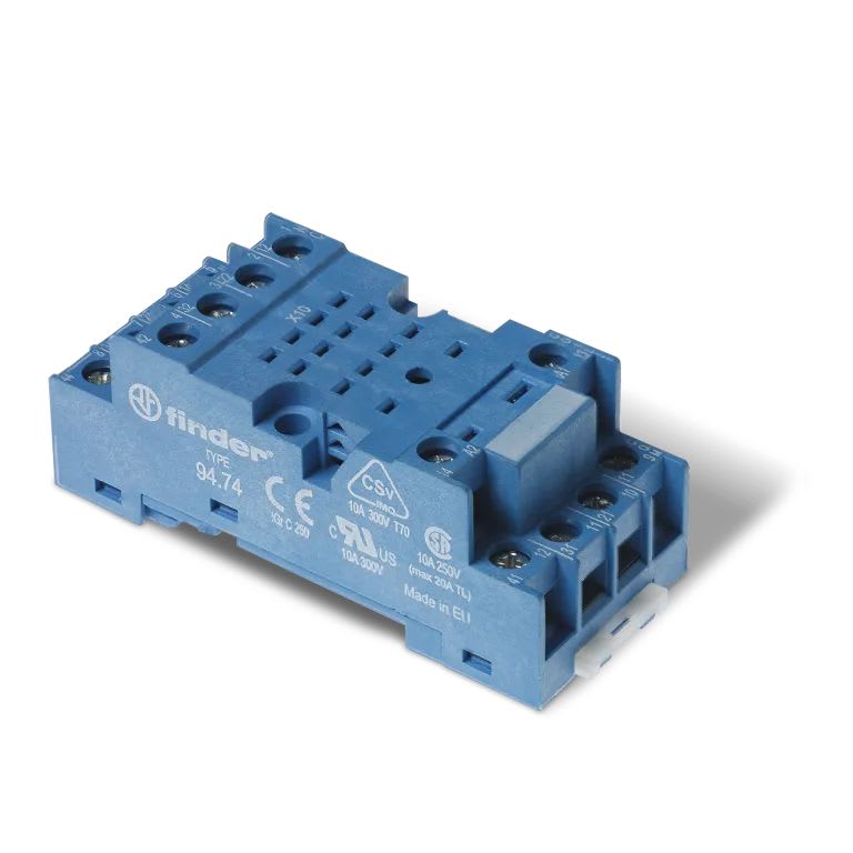 Finder - Support 10A 250V série 5534, bleu, étrier métal, à vis