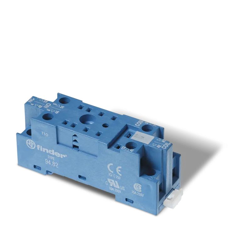 Finder - Support 10A 250V série 5532, bleu, étrier métal, à vis (71x23)