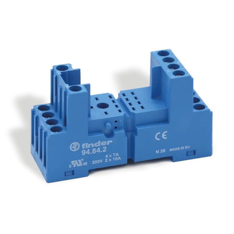 Finder - Support 10A 250V série 5532, 5534, bleu, étrier plastique, à cage