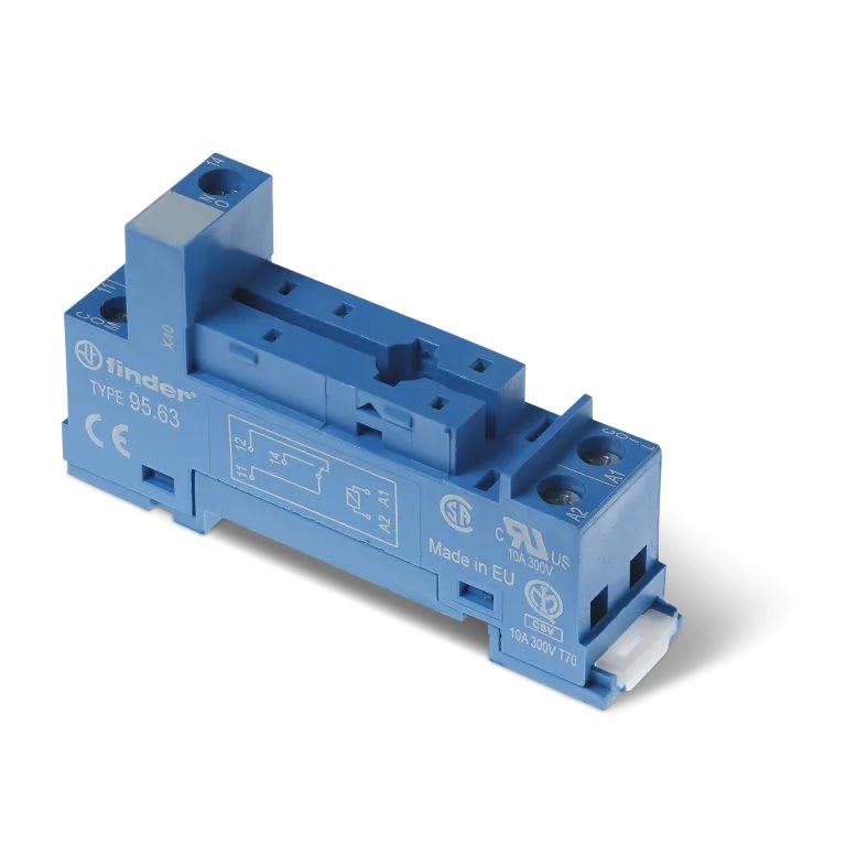 Finder - Support 10A 250V série 4031 bleu, étrier métallique, à cage