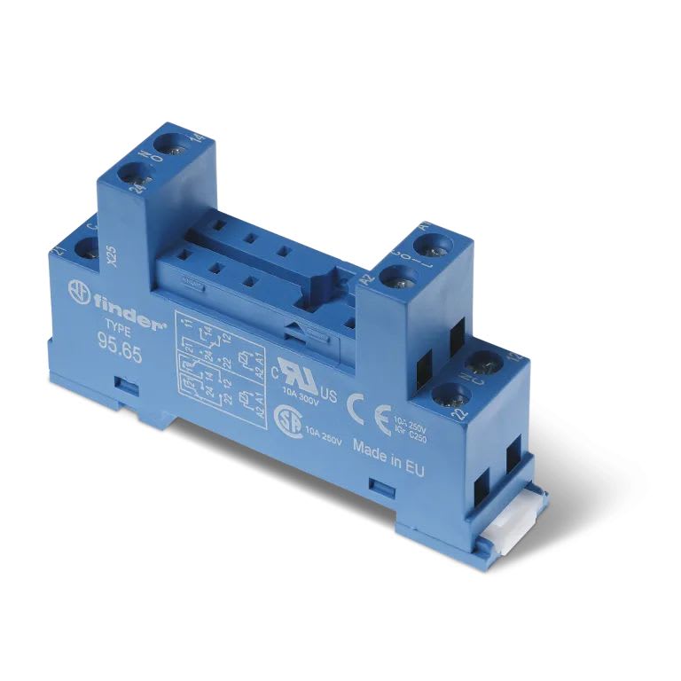 Finder - Support 10A 250V séries 4051 4052, 4061, bleu, étrier métallique, à cage