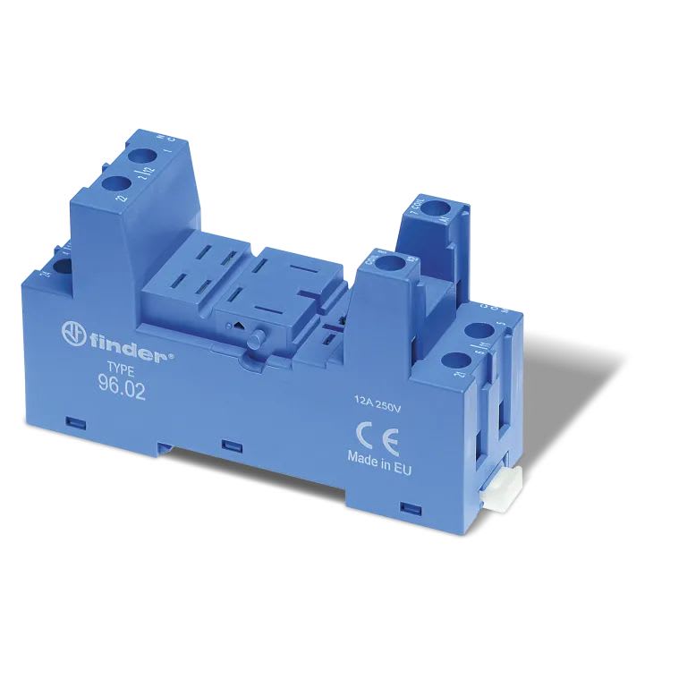 Finder - Support 12A 250V série 5632, bleu, étrier plastique, à cage