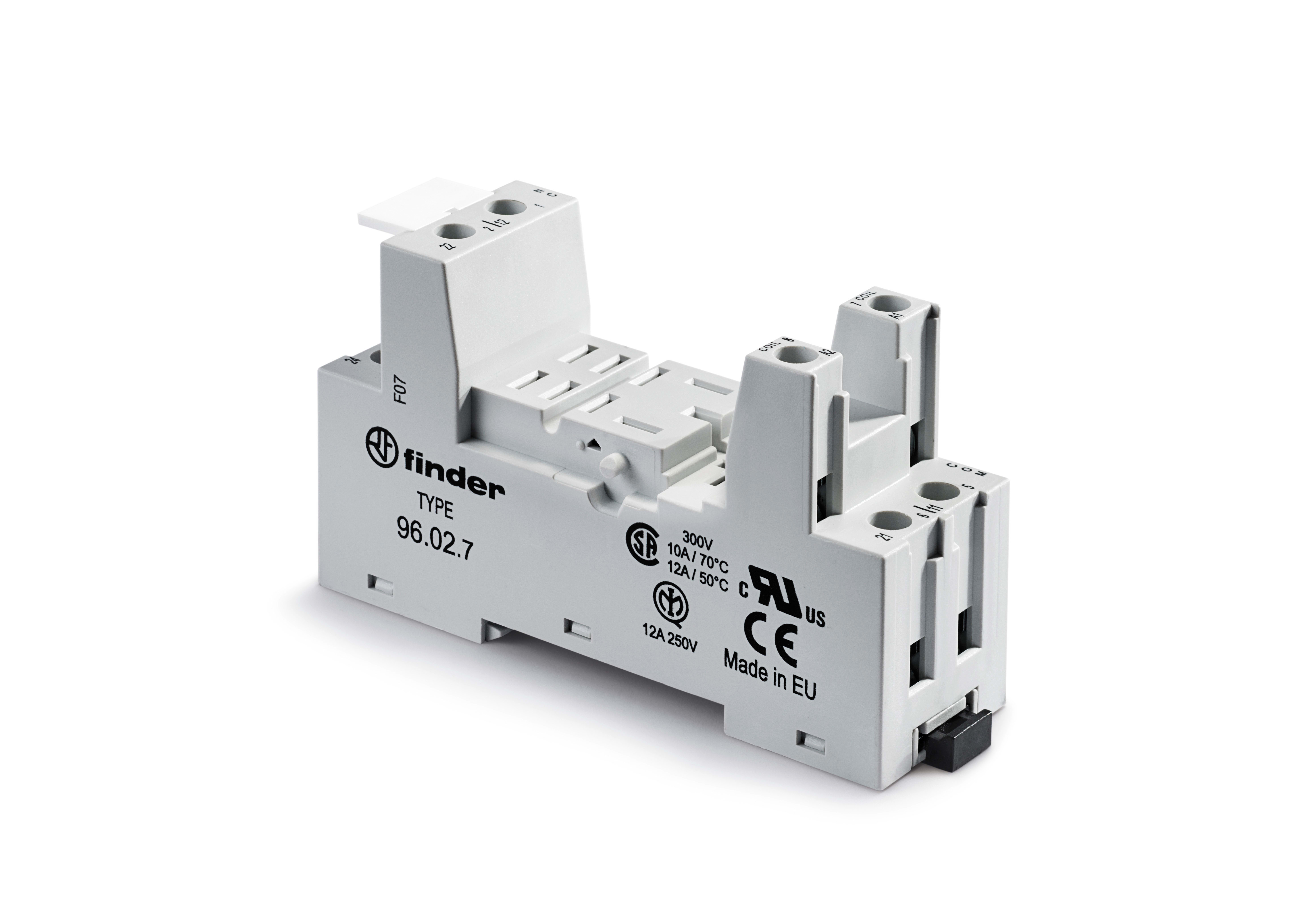 Finder - Support 12A 250V série 5632, bleu, étrier métallique, à cage, ferroviaire