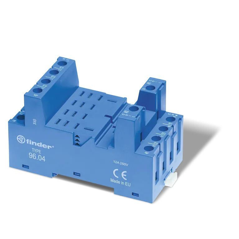 Finder - Support 12A 250V série 5632, bleu, étrier métallique, à cage