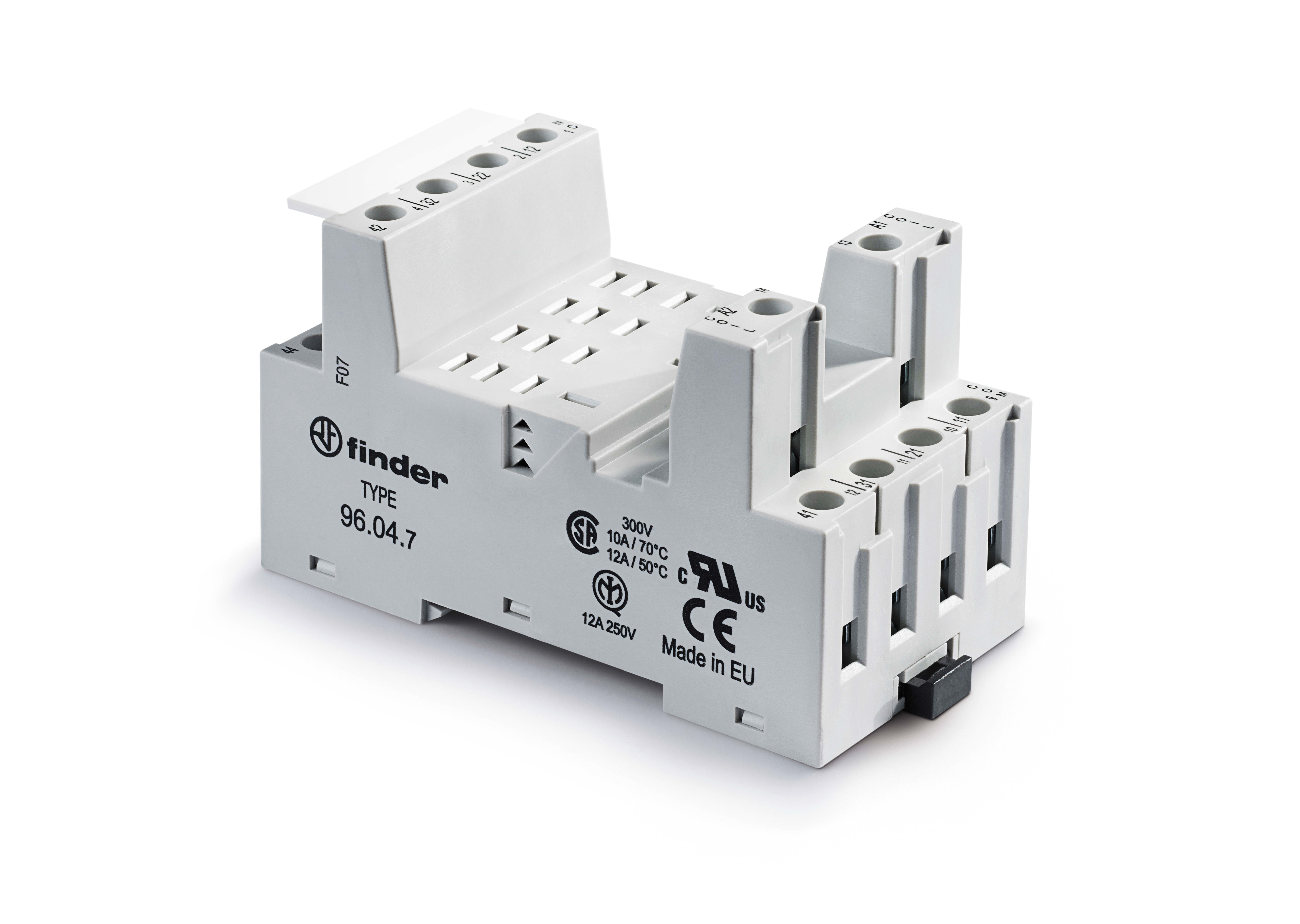 Finder - Support 12A 250V série 5632, bleu, étrier métallique, à cage, ferroviaire