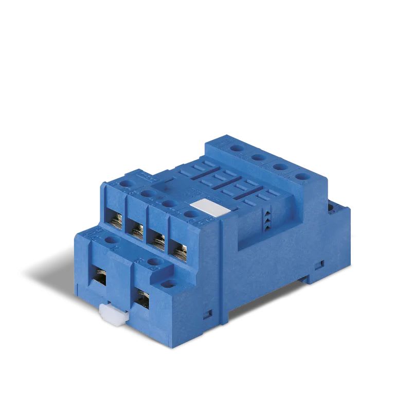 Finder - Support 12A 250V série 5632, bleu, étrier métallique, à vis