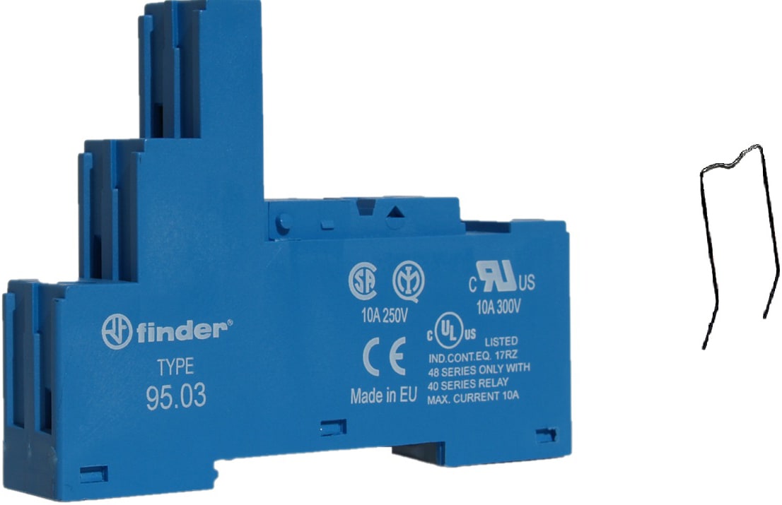 Finder - Support 10A 250V série 4031 bleu, étrier métallique, à cage