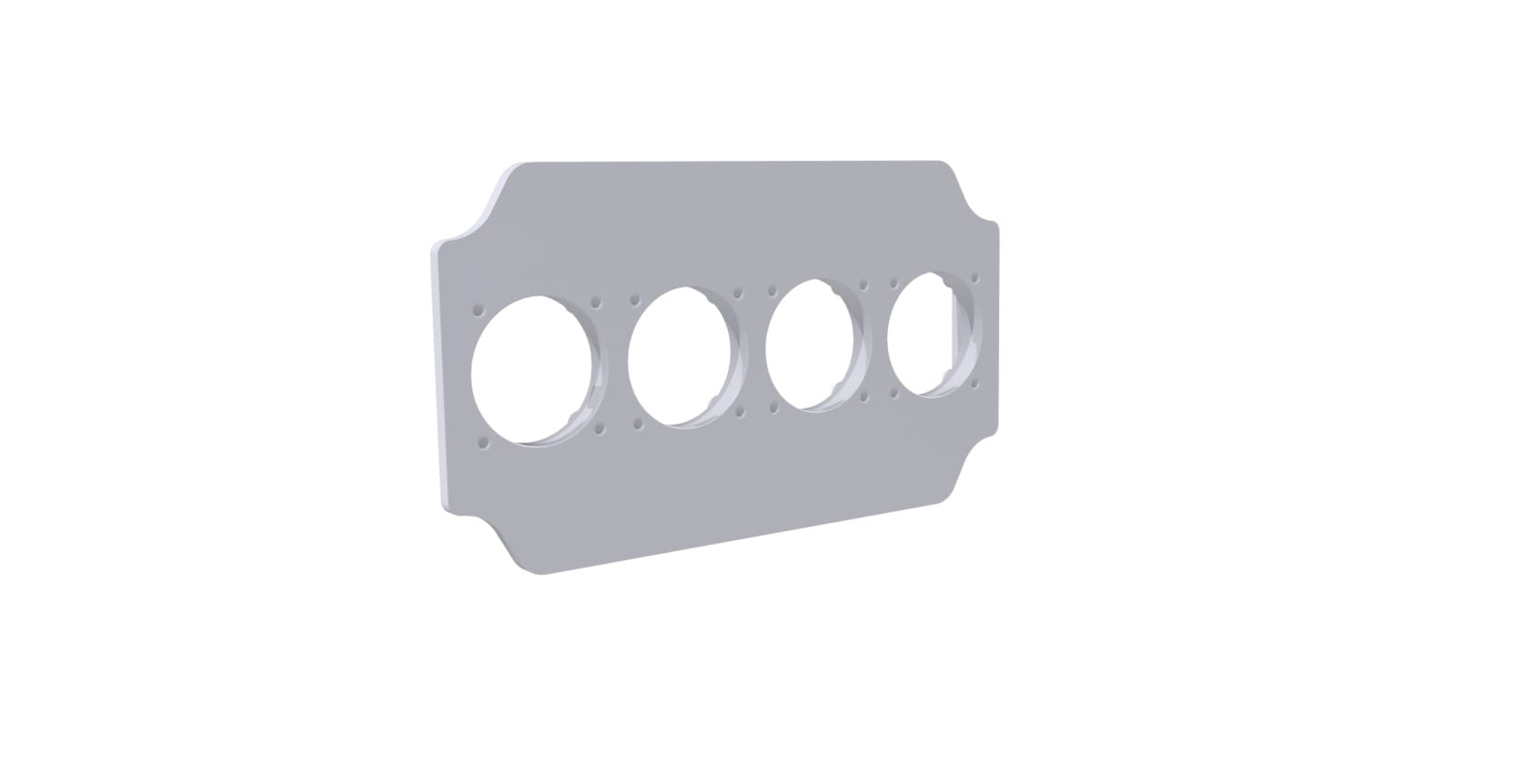 Bals - Plastron 10 modules pré-percé pour 4 prises domestiques entraxes 38x38mm