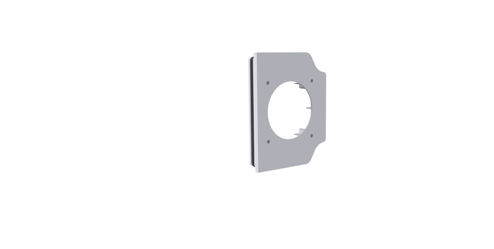 Bals - Plastron 4 modules pré-percé pour 1 prise entraxe 60x60mm, plastron 75x75mm