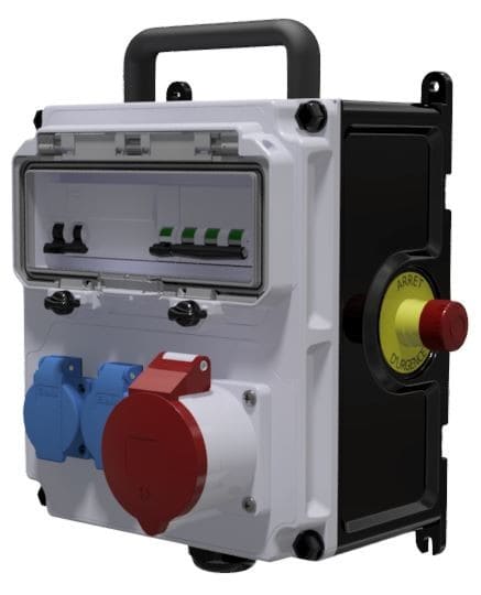 Bals - Coffret d'étage triphasé +N 25A - 1PC 4P 16A 400V - 2PC 2P+T 10/16A 230V NF USE
