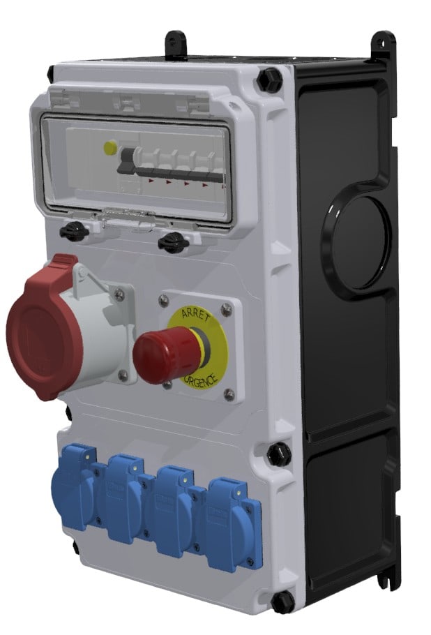 Bals - Coffret de chantier - ID 4x40A-30mA + AU + 4PC NF + 1PC 32A 3P+N+T SANS POIGNEE