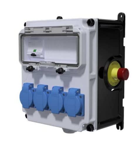 Bals - Coffret de chantier - Disj Diff PH-N 16A 30mA + AU + 4PC NF sans poignee