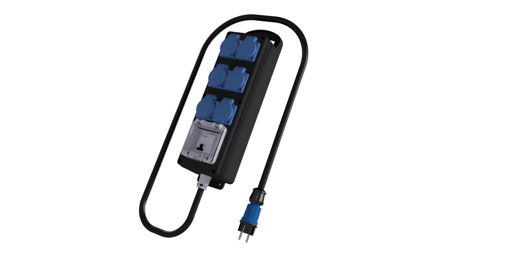 Bals - Coffret caoutchouc - Inter-Diff 2P 25A-30mA + 6PC NF + 3M HO7RNF 3G2.52+Fiche NF