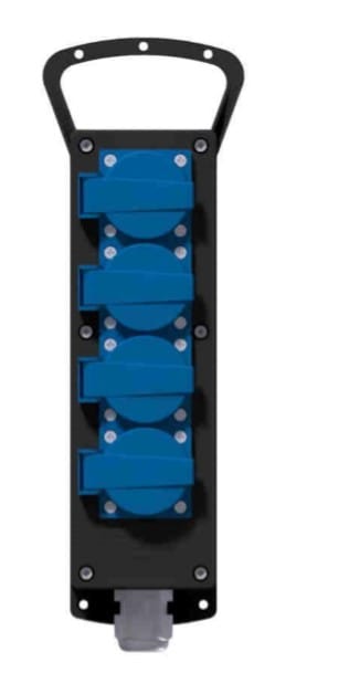 Bals - Coffret multiprises caoutchouc IP44 IK10 4 prises NF + cable + Fiche