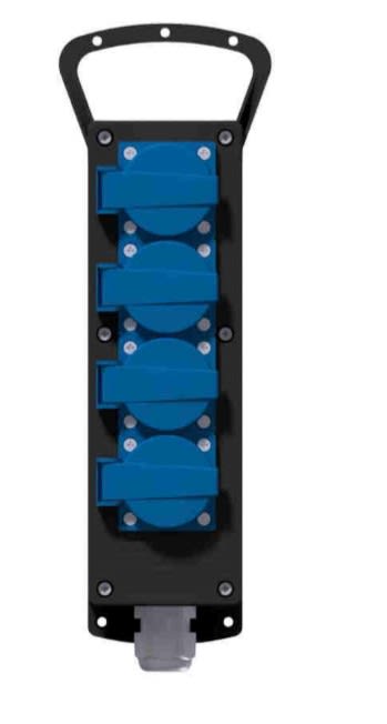 Bals - Coffret multiprises caoutchouc IP44 IK10 4 prises NF + cable + Fiche