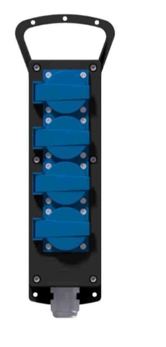 Bals - Coffret multiprises caoutchouc IP44 IK10 4 prises NF + cable + Fiche