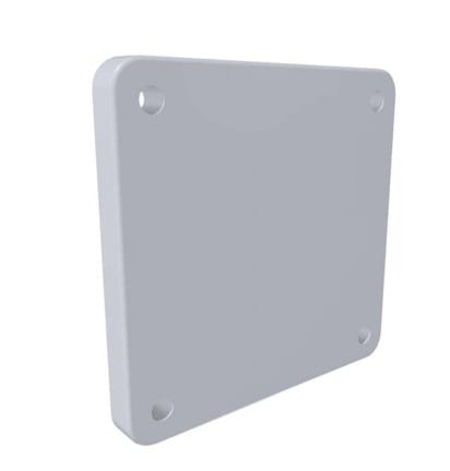 Bals - Plastron obturateur 75x75mm + joint en polyamide gris.