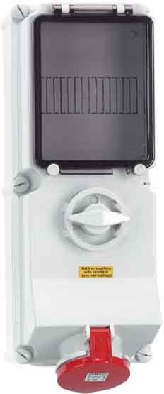 Bals - Prise commandée par interrupteur 400V 3P+T 63A IP44