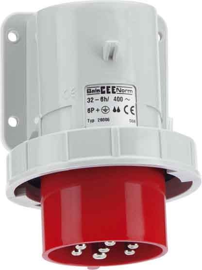 Bals - Socle de connecteur 230V 6P+T 16A IP67 Multibroches