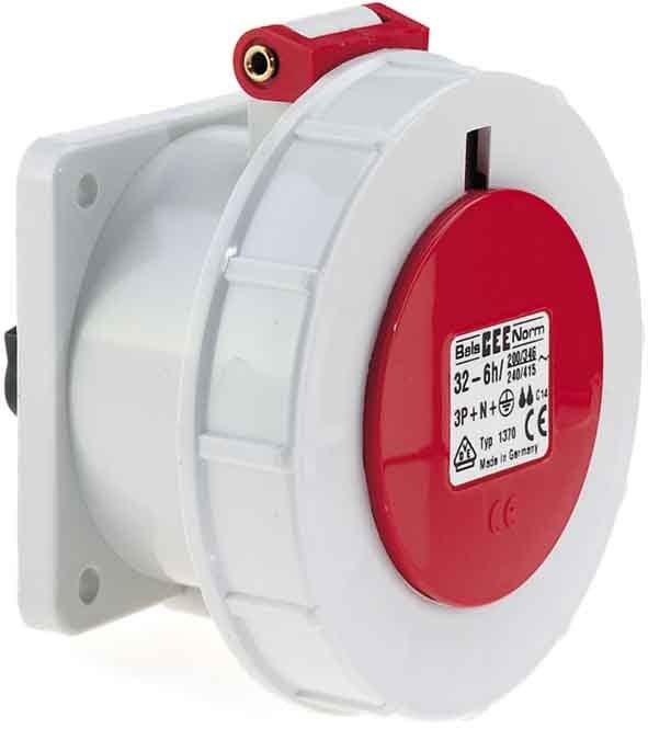 Bals - Socle de prise tableau droit 400V 3P+T 32A IP67 pour conteneur frigorifique