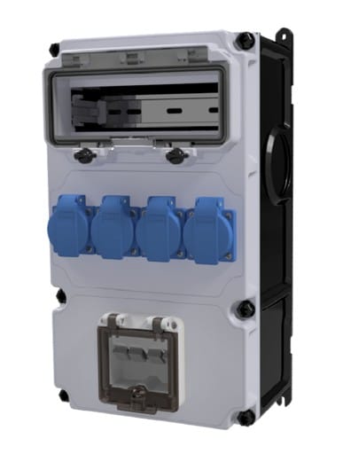 Bals - Coffret HUB VARIABOX taille L - 4 PC 2P+T 10/16A 230V NF - 2 fenêtres