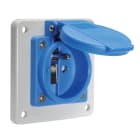 Bals - Socle domestique tableau droit 250V 10/16A 2P+T bleu gris IP54 entraxe 60X60mm