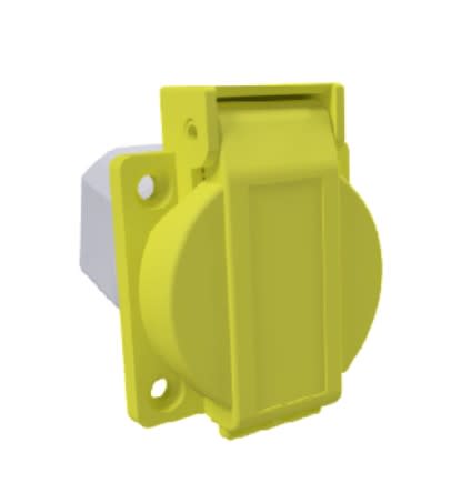 Bals - Socle tableau droit jaune avec 2 prises RJ45 4 CAT.6 IP54 IK09