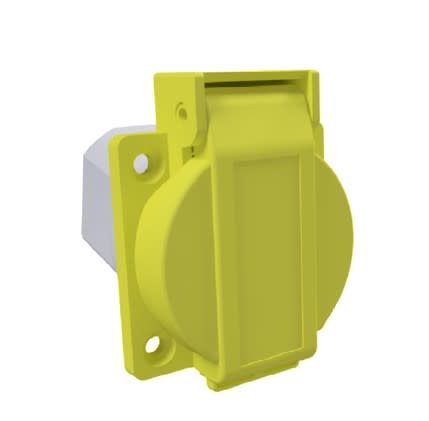 Bals - Socle tableau droit jaune avec 2 prises RJ45 4 CAT.6 IP54 IK09
