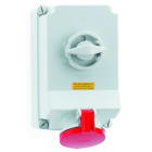 Bals - Socle de prise mural interruptible, à verrouillage 400V 3P+N+T/6h 63A IP44